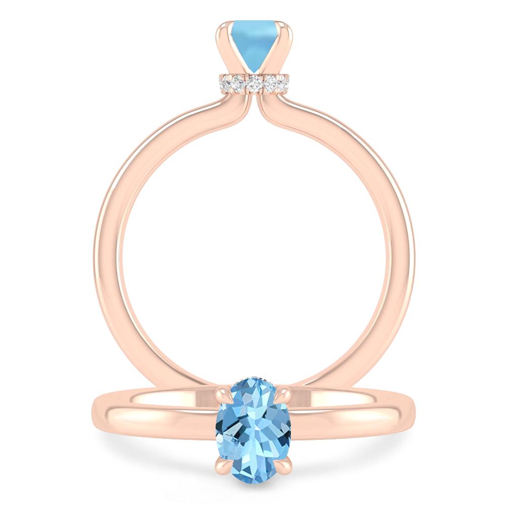 Rose Gold - Aquamarine