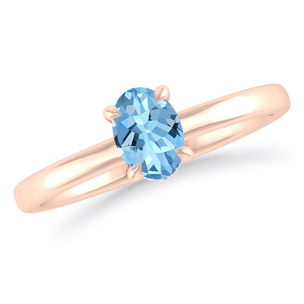 Rose Gold - Aquamarine