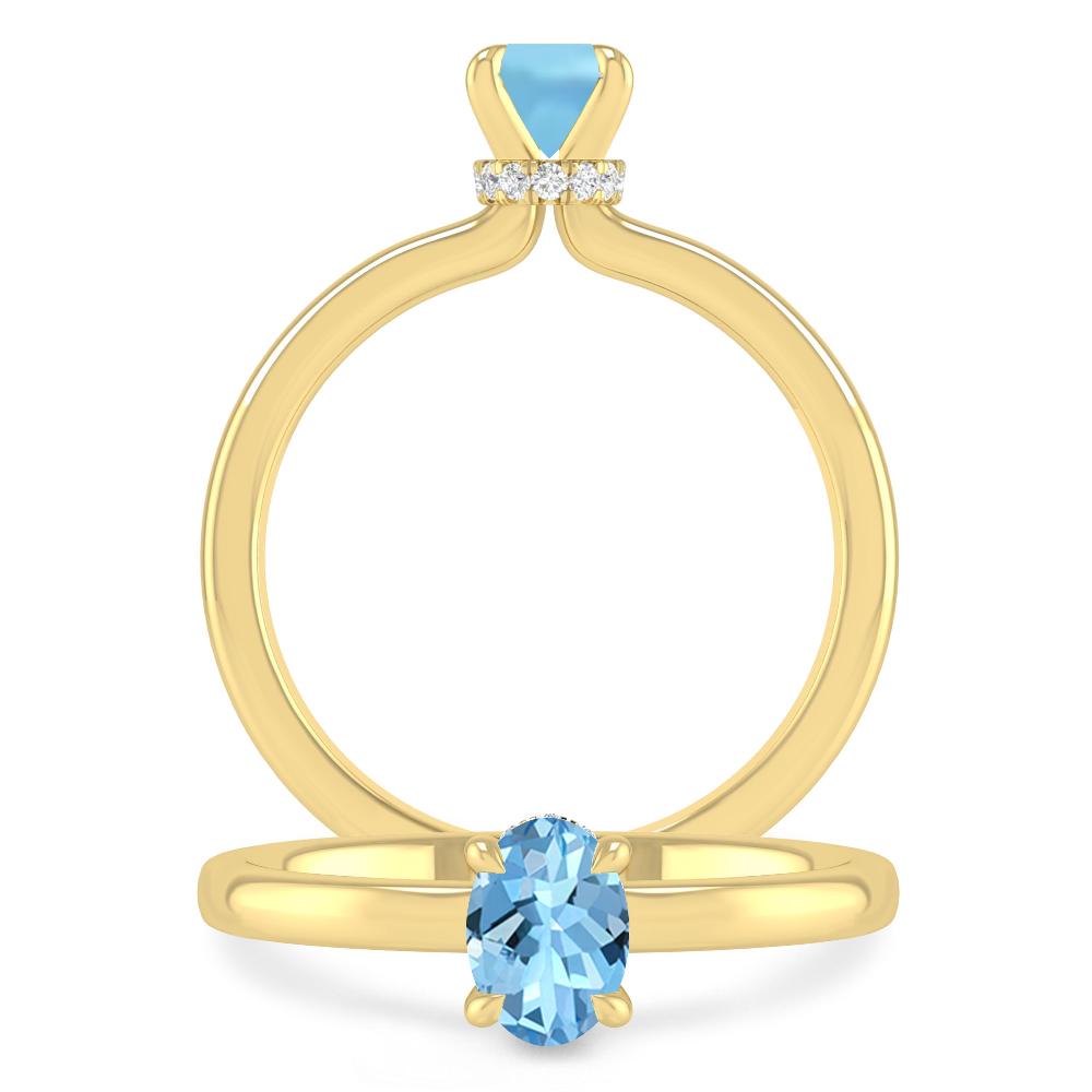 Yellow Gold - Aquamarine