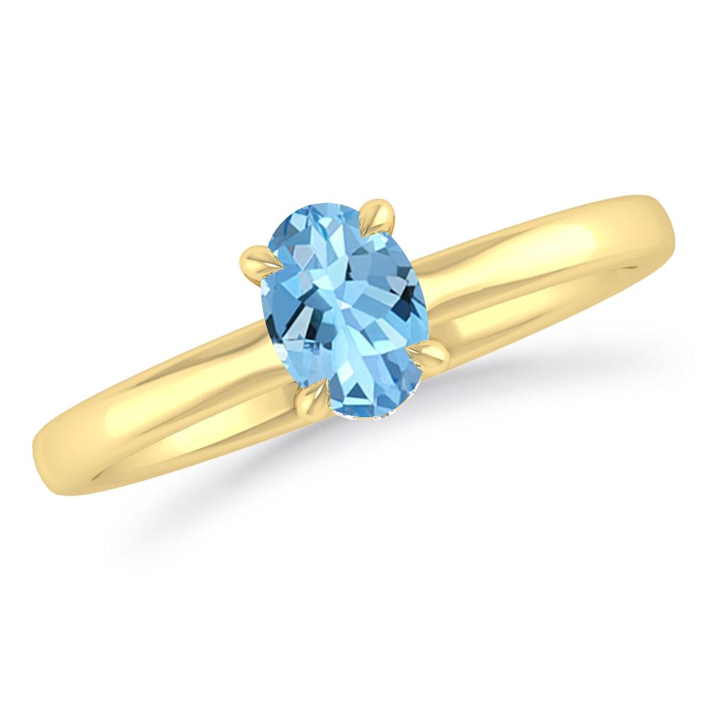 Yellow Gold - Aquamarine