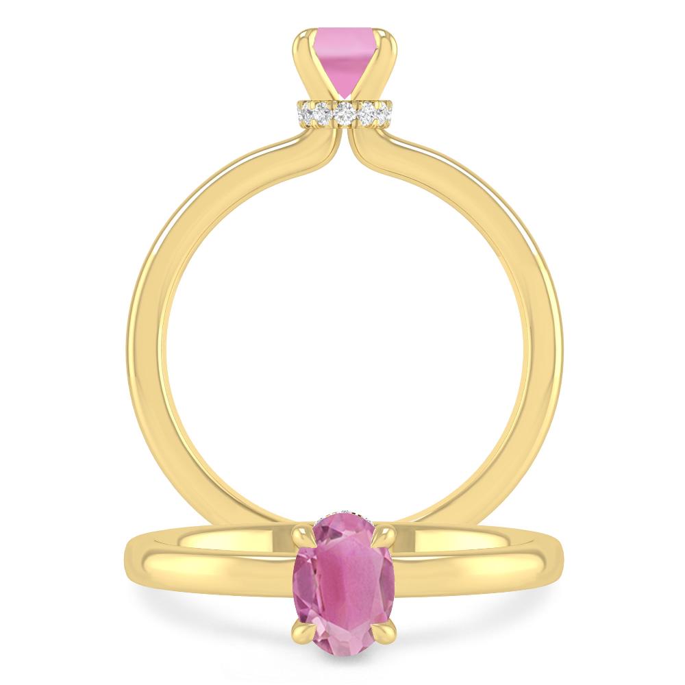 Yellow Gold - Pink Tourmaline