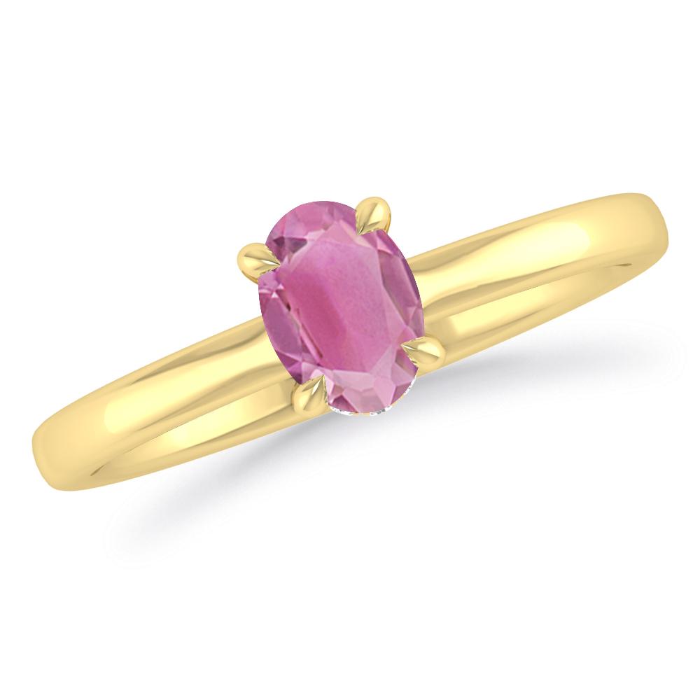 Yellow Gold - Pink Tourmaline