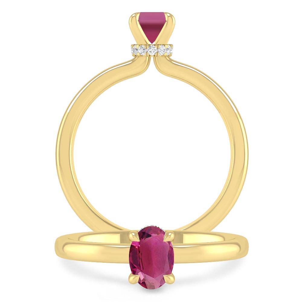 Yellow Gold - Pink Tourmaline