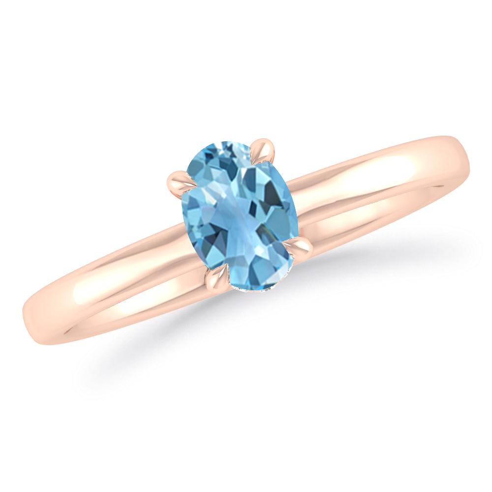 Rose Gold - Blue Topaz