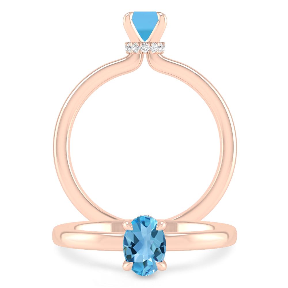 Rose Gold - Blue Topaz