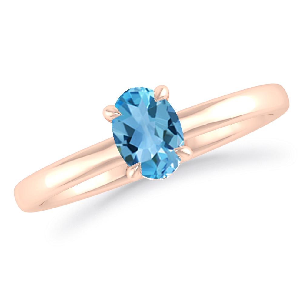 Rose Gold - Blue Topaz