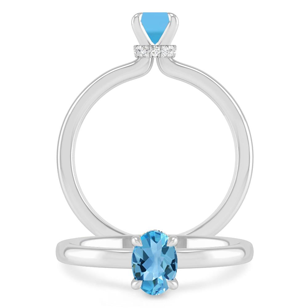 White Gold - Blue Topaz