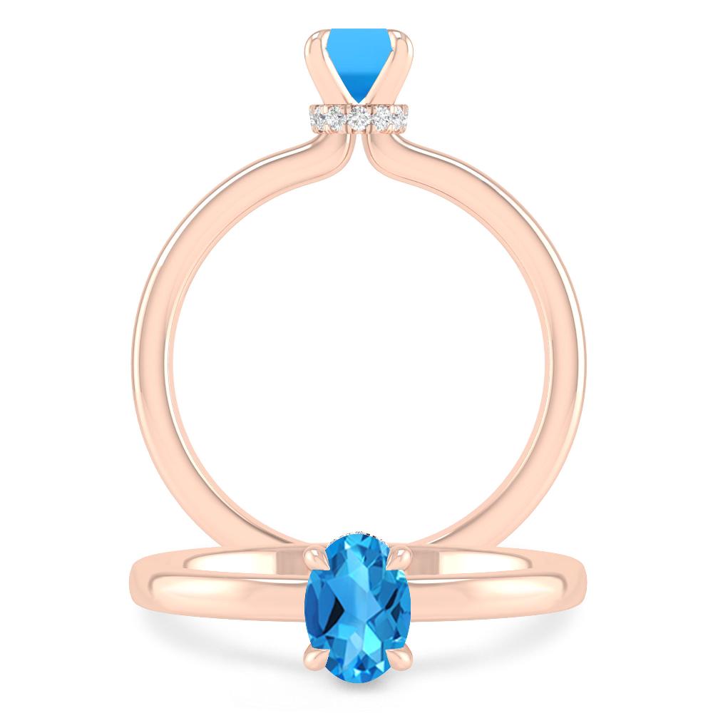 Rose Gold - Blue Topaz