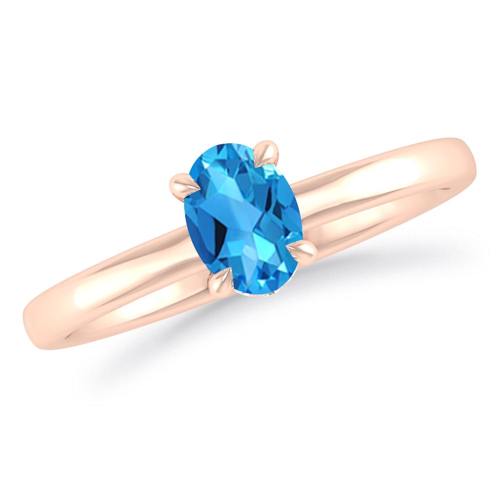 Rose Gold - Blue Topaz