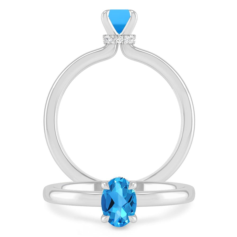 White Gold - Blue Topaz