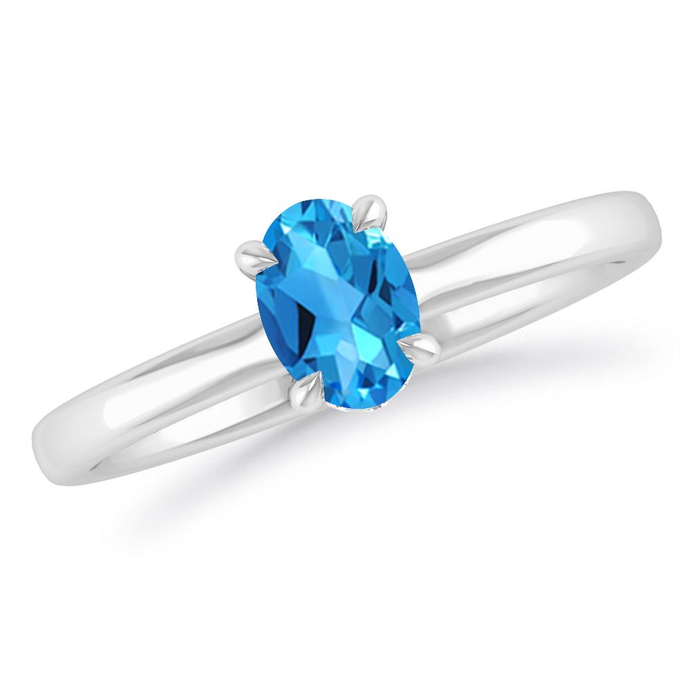 White Gold - Blue Topaz