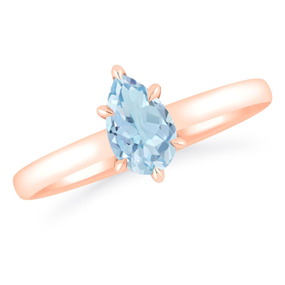 Rose Gold - Aquamarine