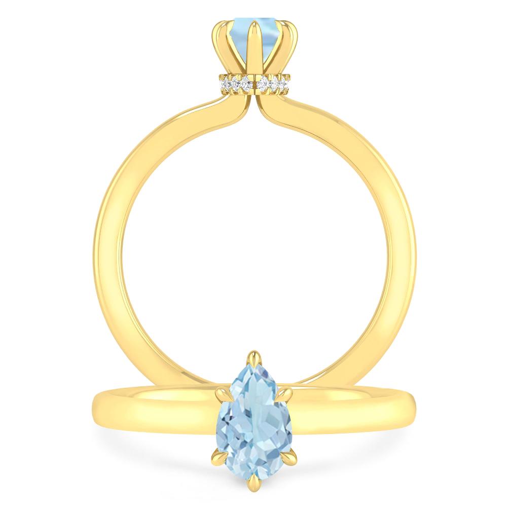 Yellow Gold - Aquamarine