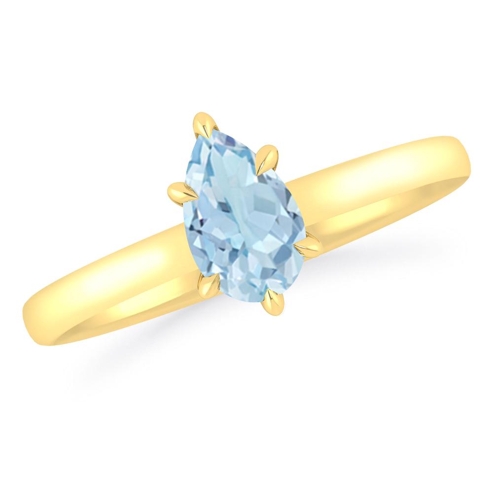 Yellow Gold - Aquamarine