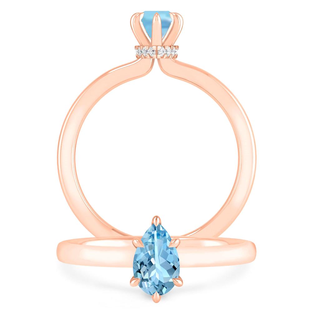 Rose Gold - Aquamarine