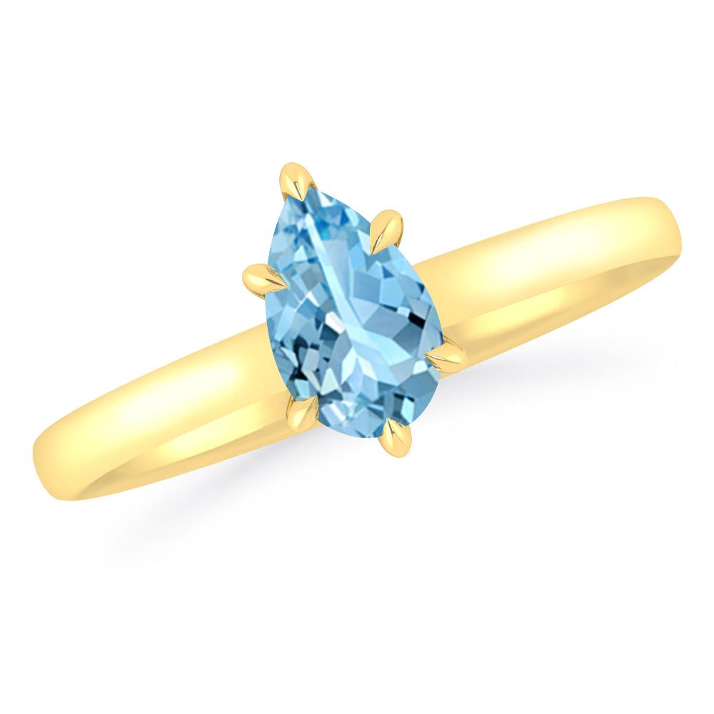 Yellow Gold - Aquamarine