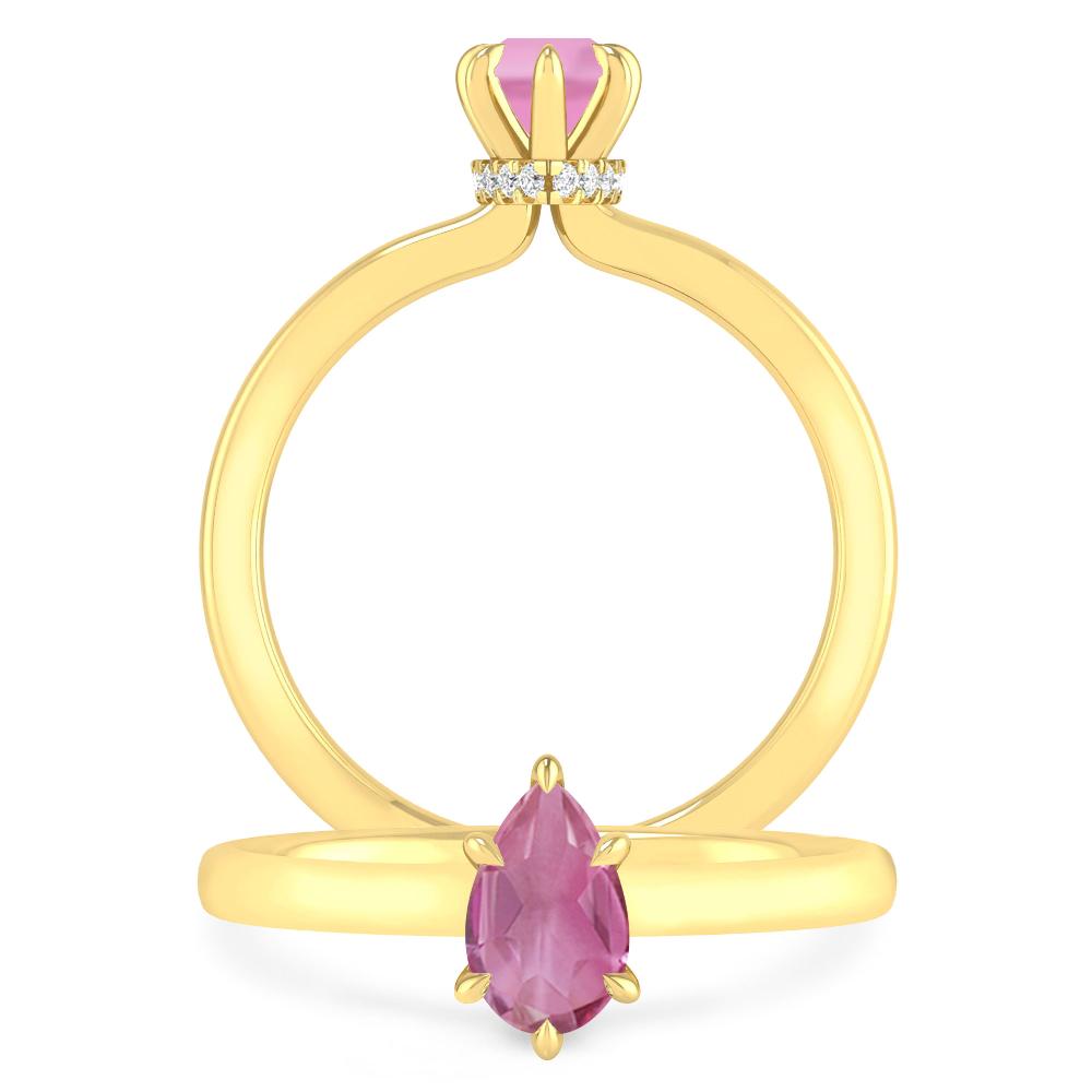 Yellow Gold - Pink Tourmaline