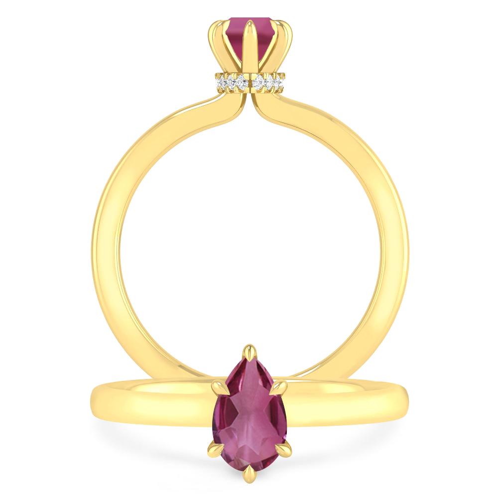 Yellow Gold - Pink Tourmaline