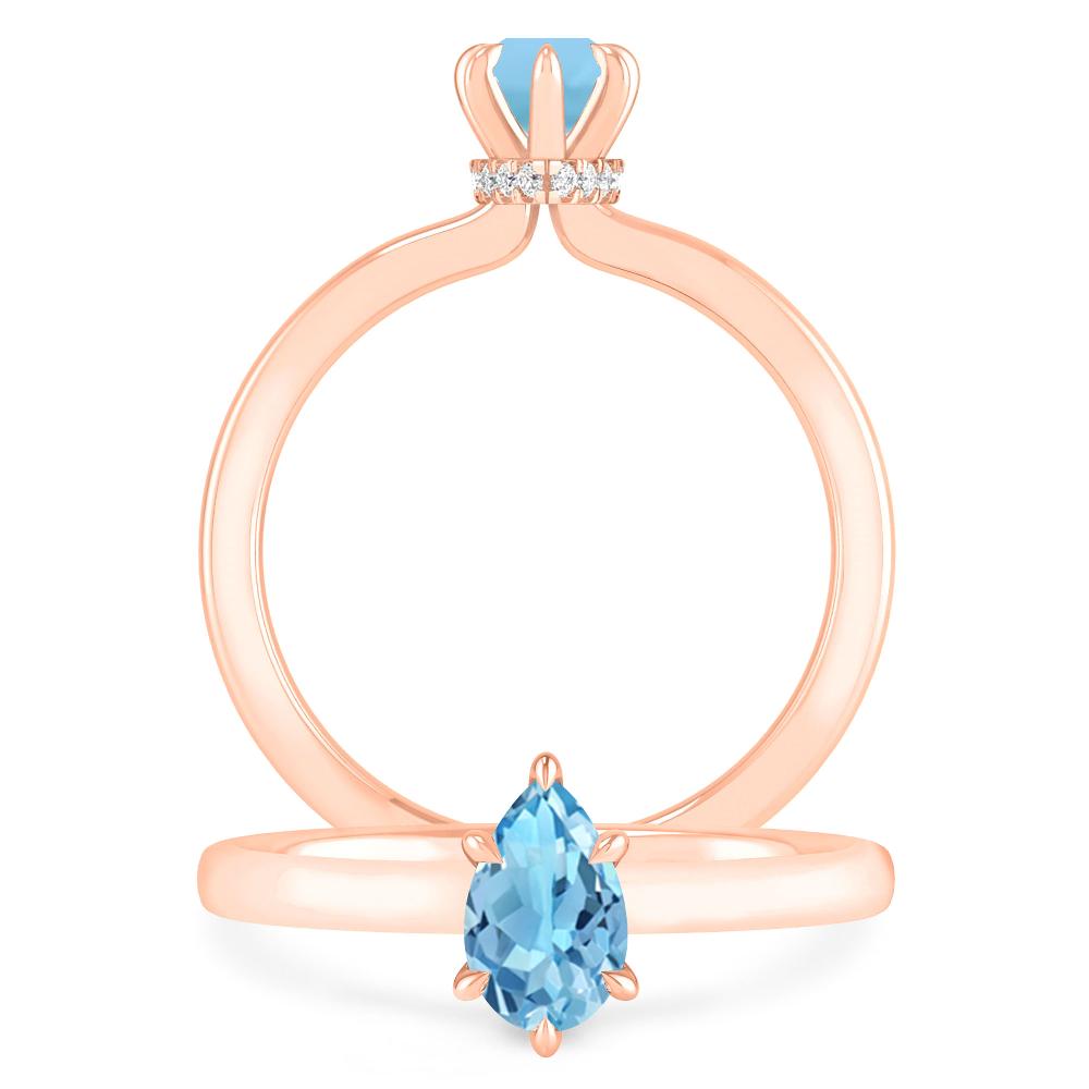 Rose Gold - Blue Topaz