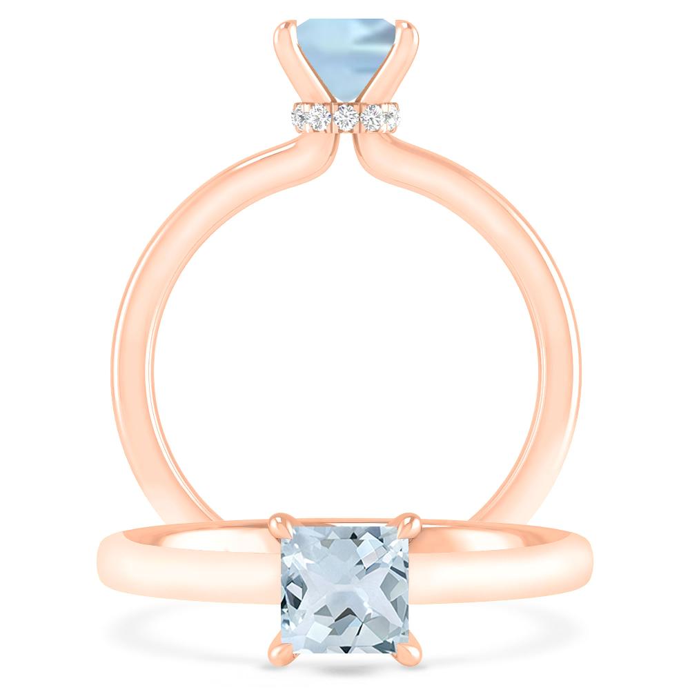 Rose Gold - Aquamarine