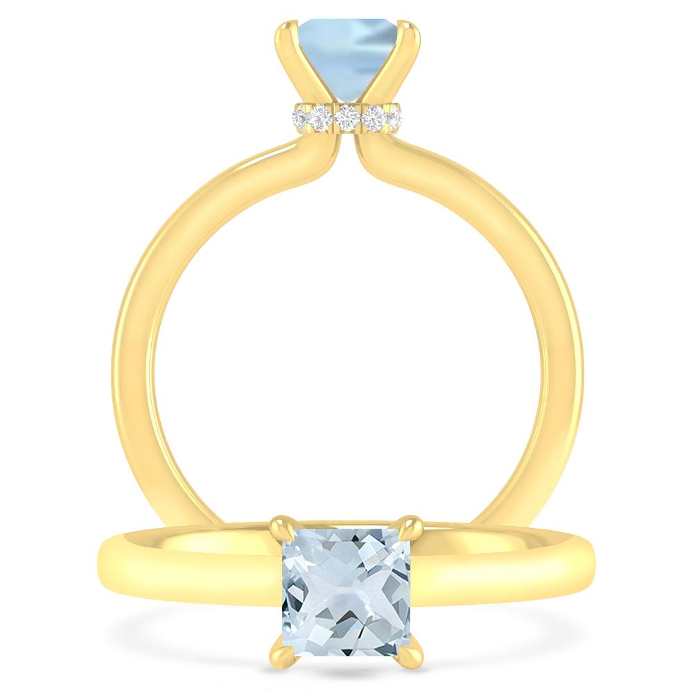 Yellow Gold - Aquamarine