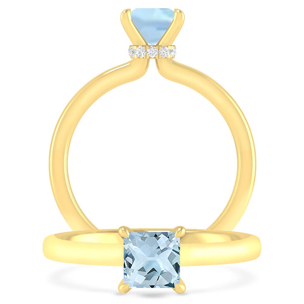 Yellow Gold - Aquamarine