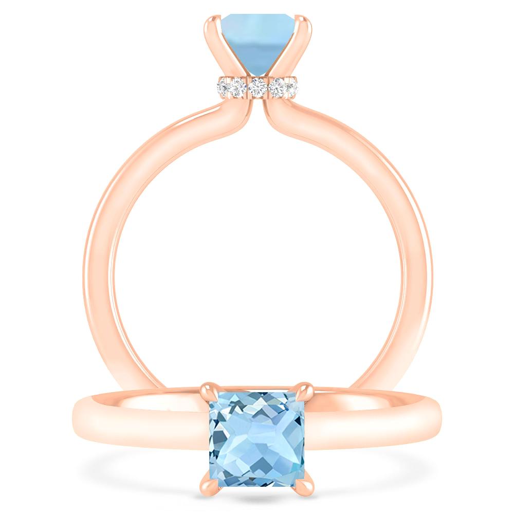 Rose Gold - Aquamarine