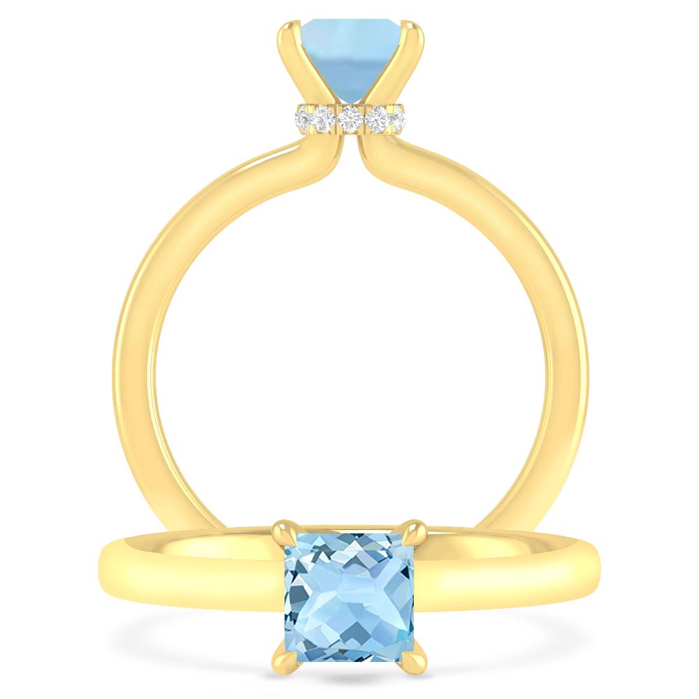 Yellow Gold - Aquamarine