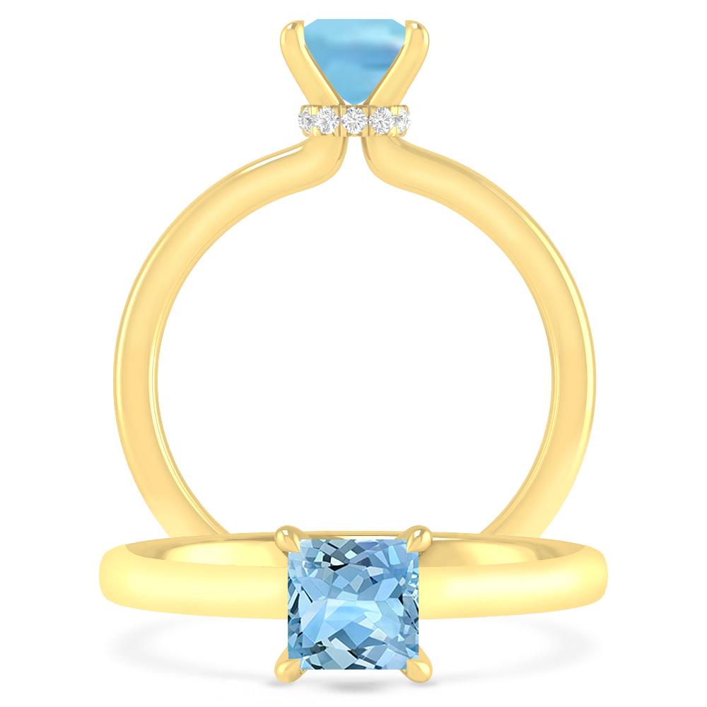 Yellow Gold - Aquamarine