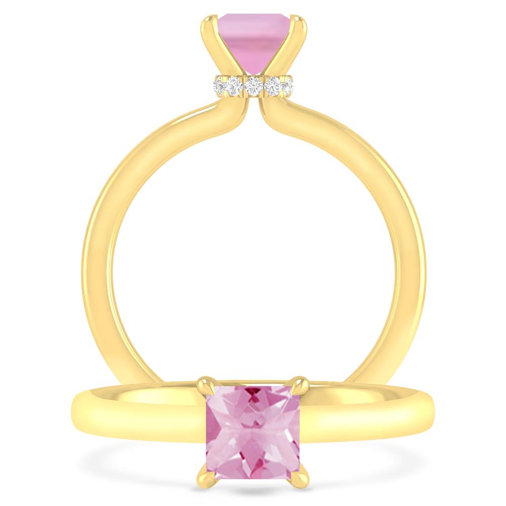 Yellow Gold - Pink Tourmaline