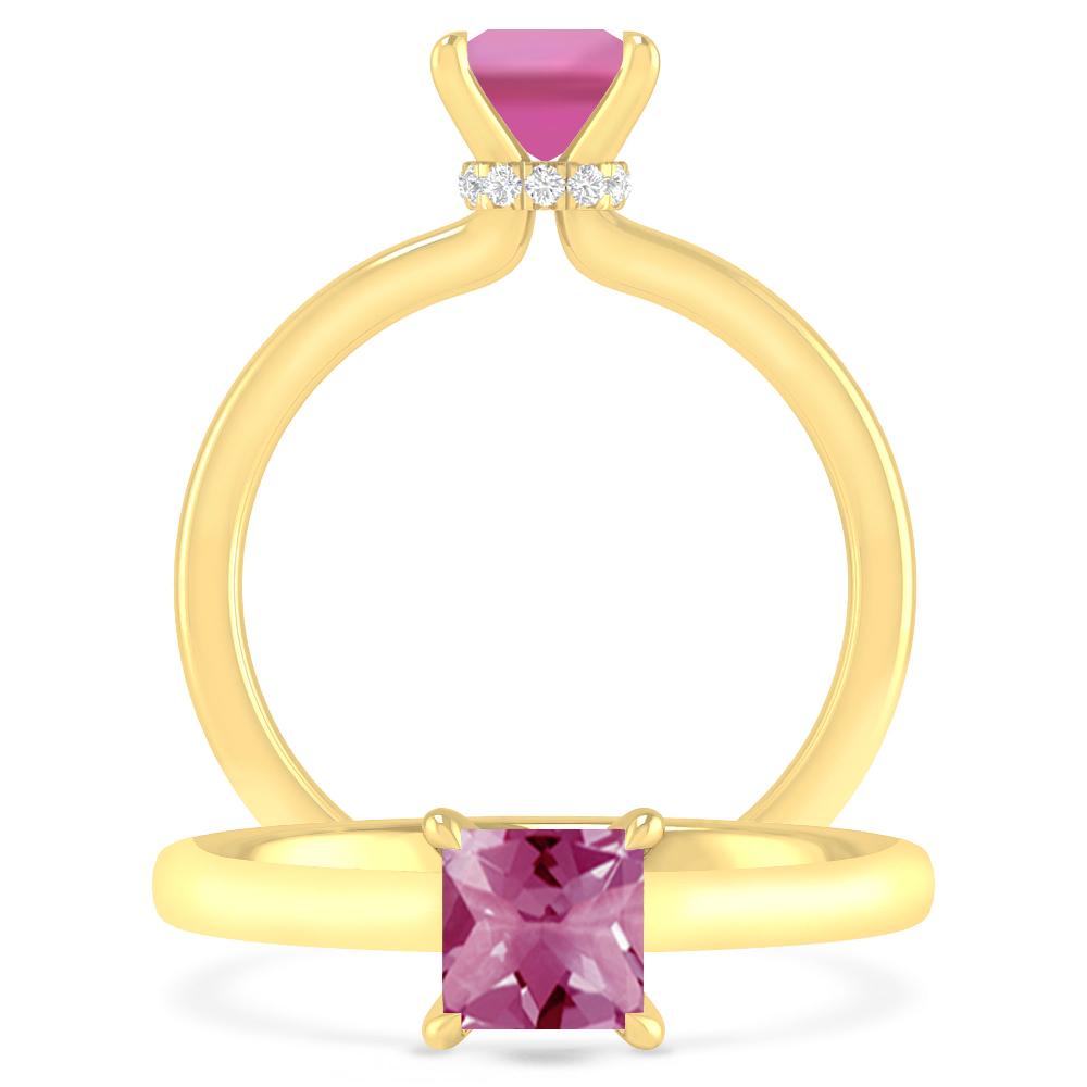 Yellow Gold - Pink Tourmaline