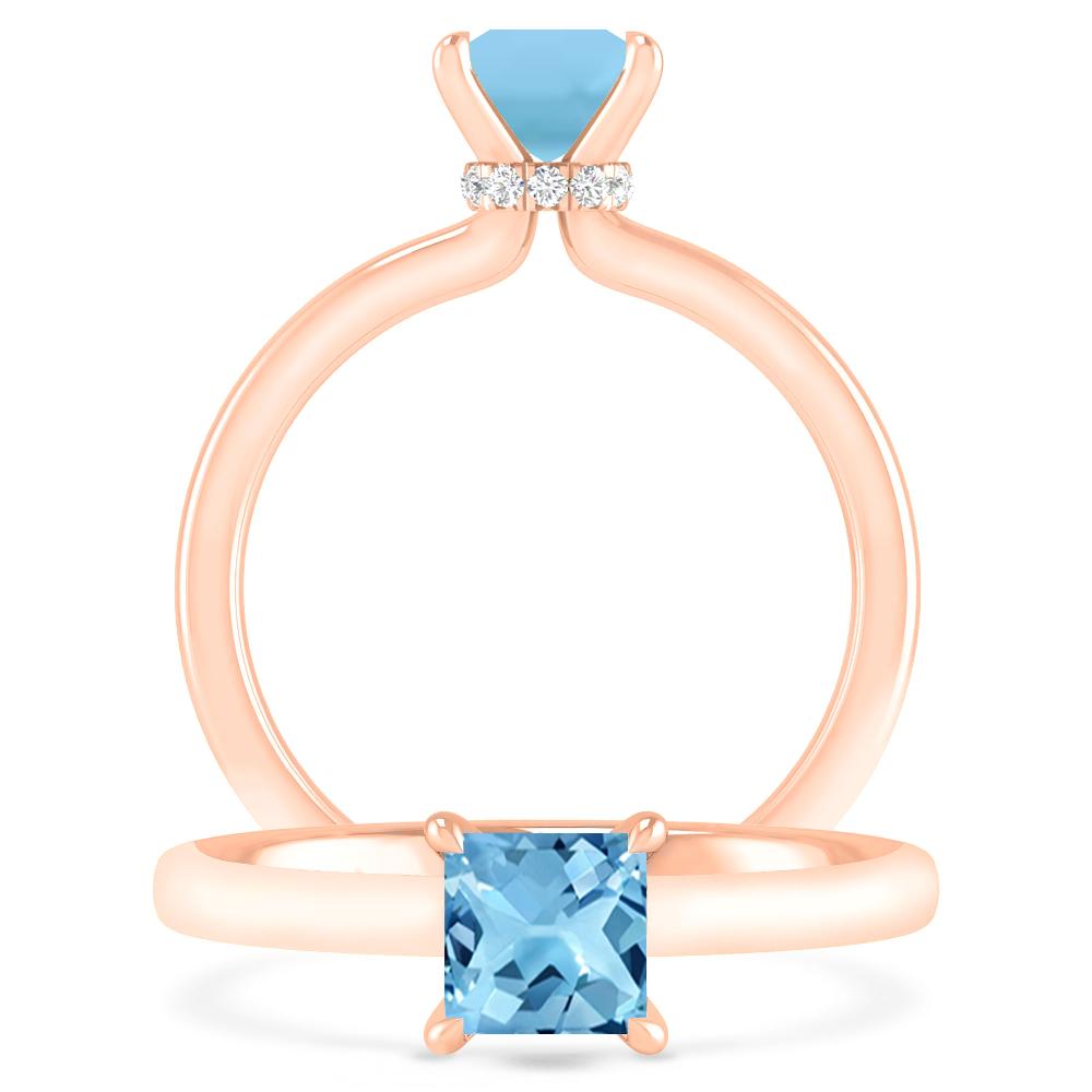 Rose Gold - Blue Topaz