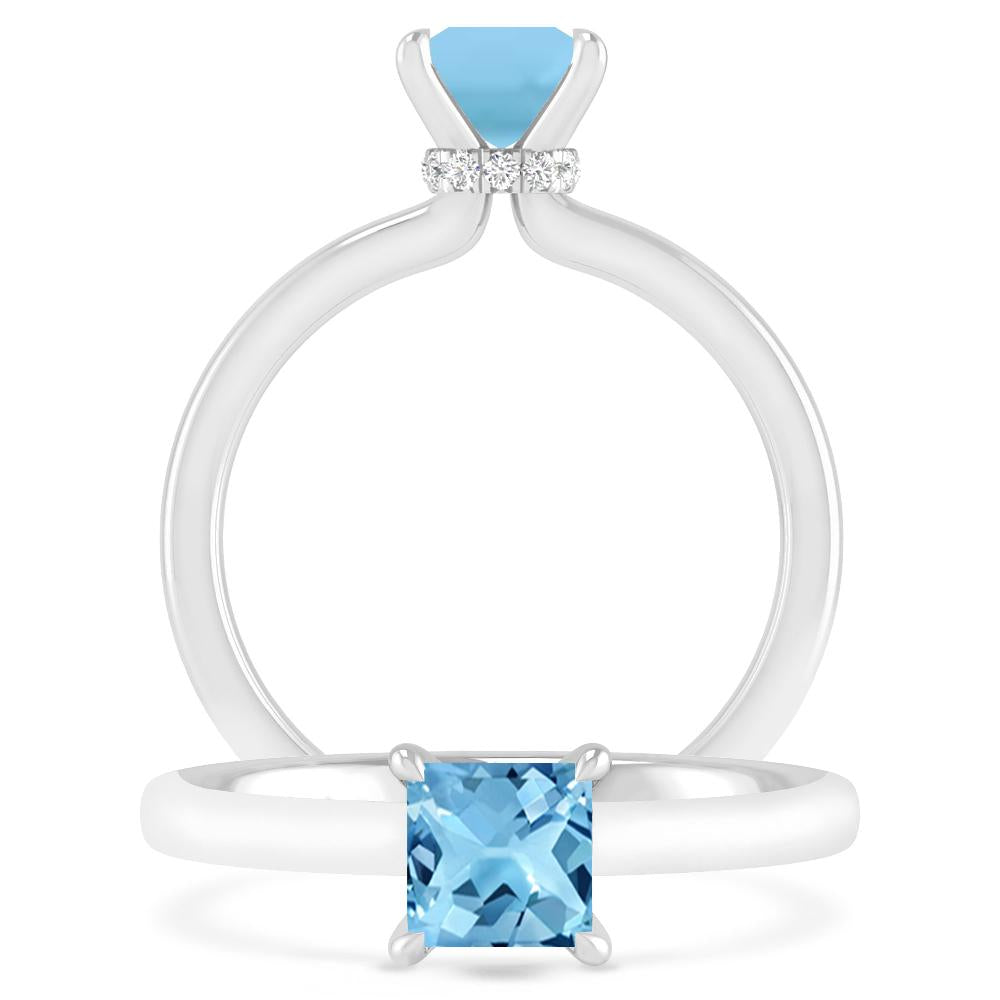 White Gold - Blue Topaz