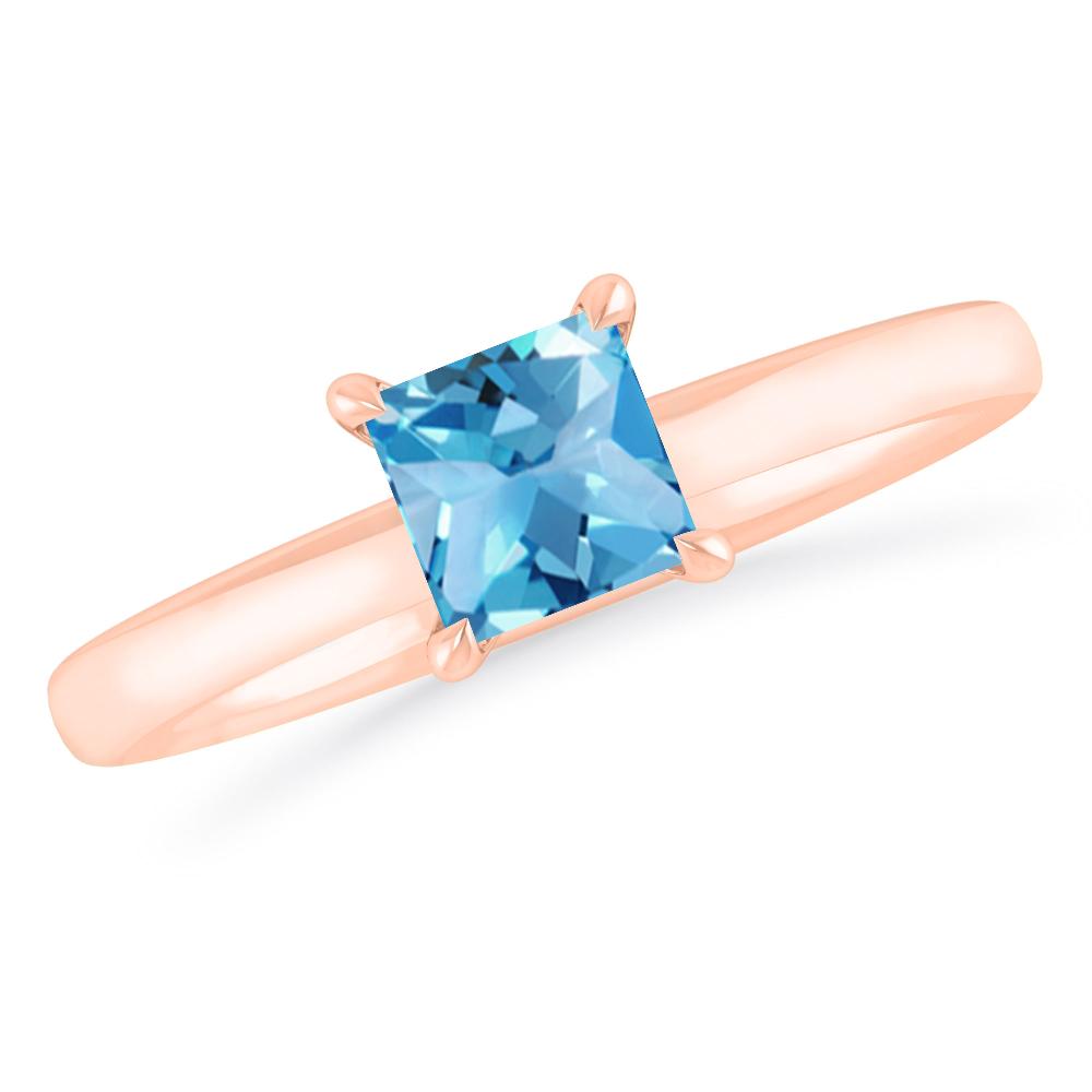 Rose Gold - Blue Topaz