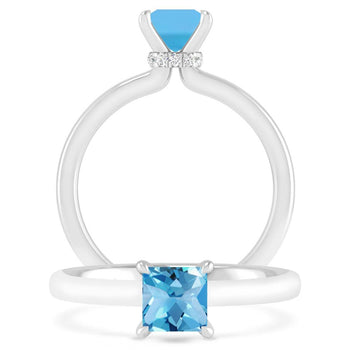 White Gold - Blue Topaz