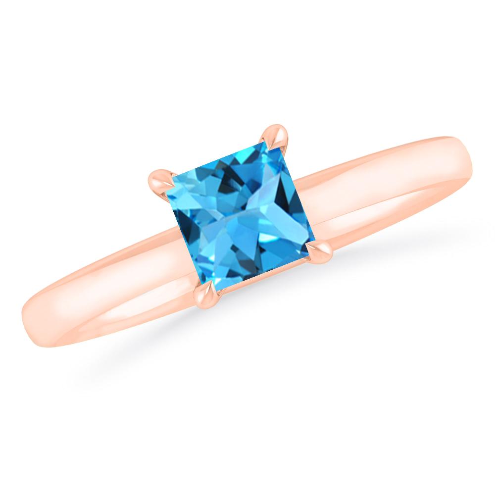 Rose Gold - Blue Topaz