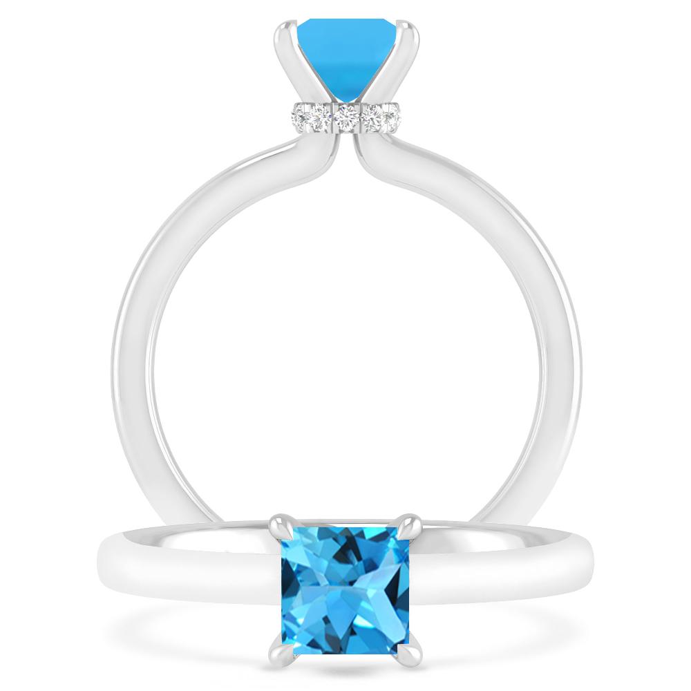 White Gold - Blue Topaz