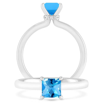 White Gold - Blue Topaz