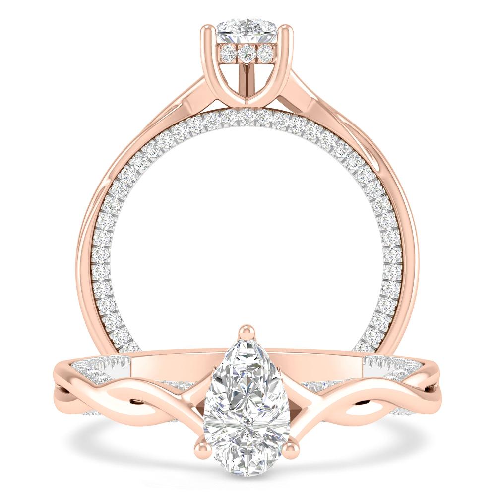 Rose Gold/White Gold - Pear