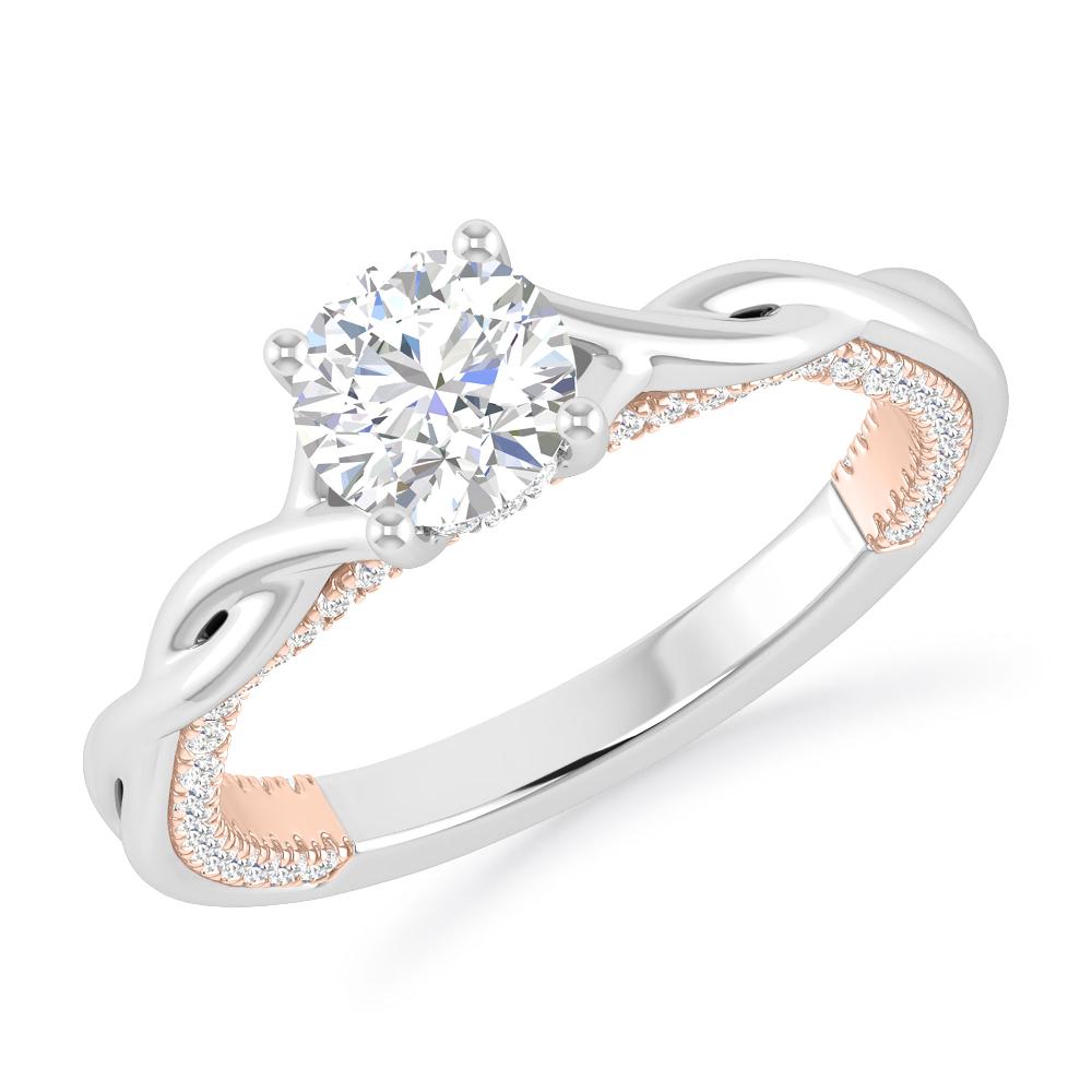 White Gold/Rose Gold - Round