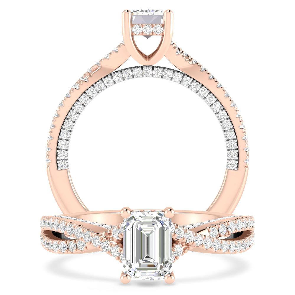 Rose Gold/White Gold - Emerald