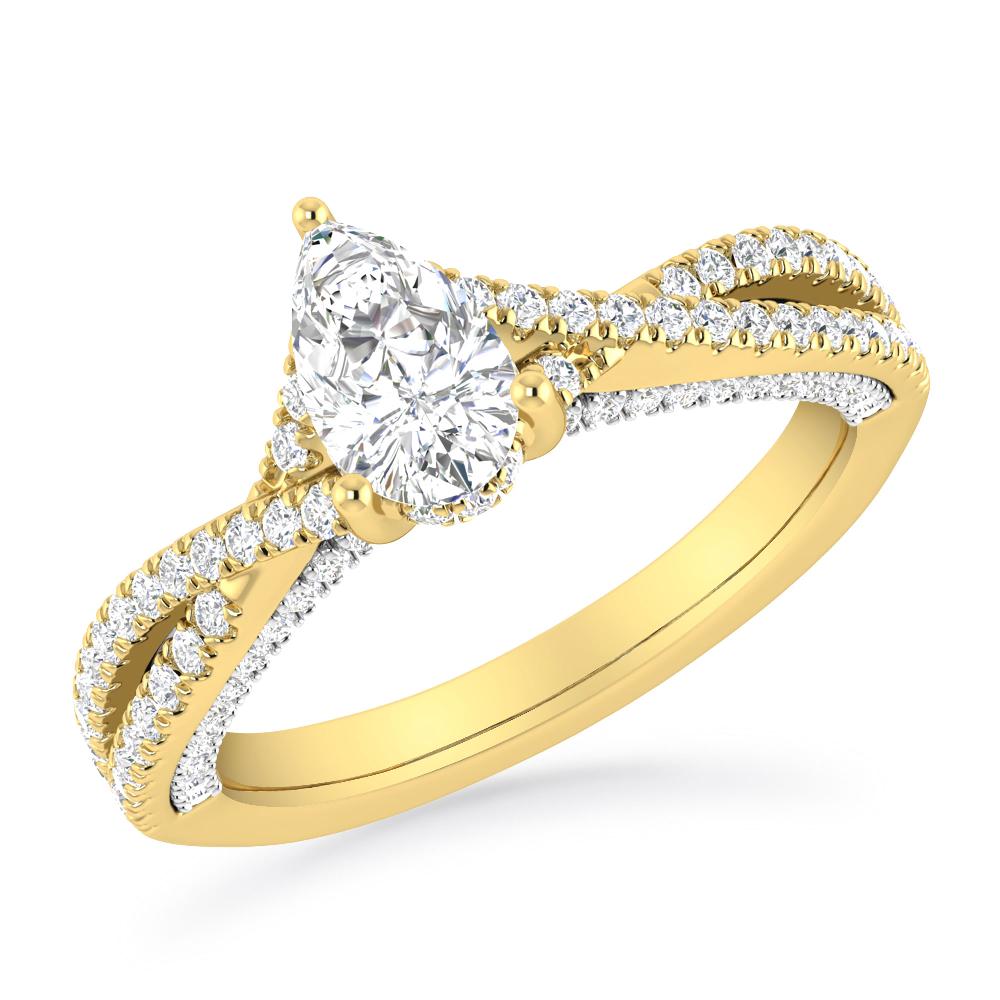 Yellow Gold/White Gold - Pear