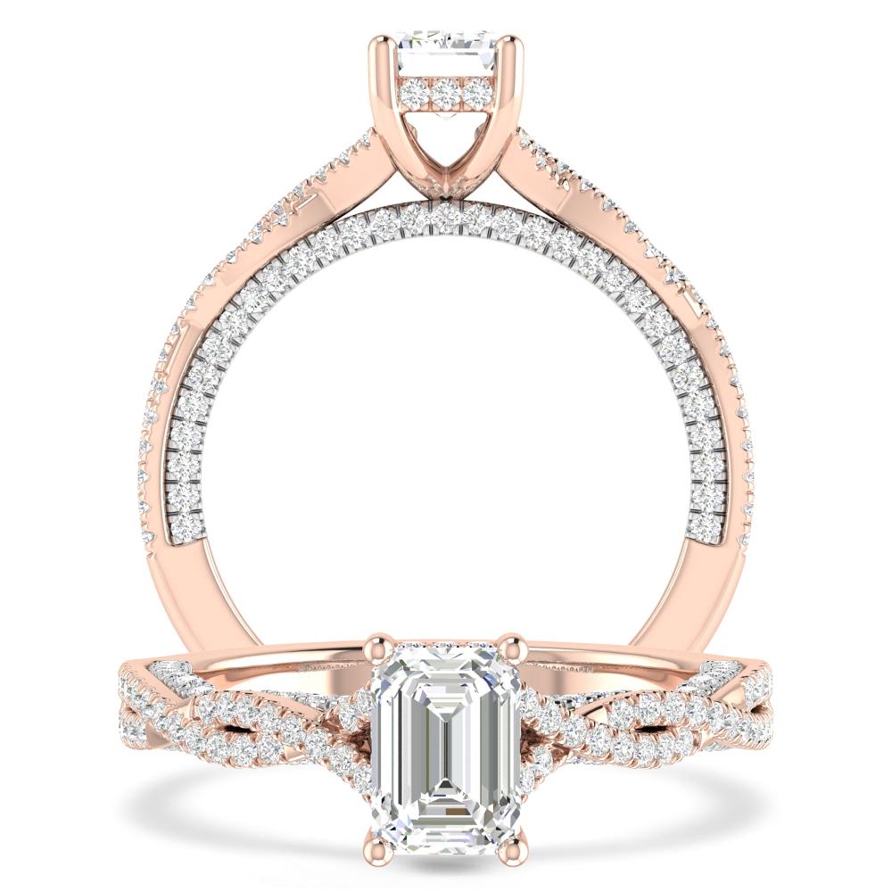 Rose Gold/White Gold - Emerald