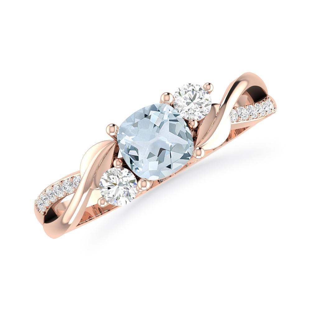 Rose Gold - Aquamarine