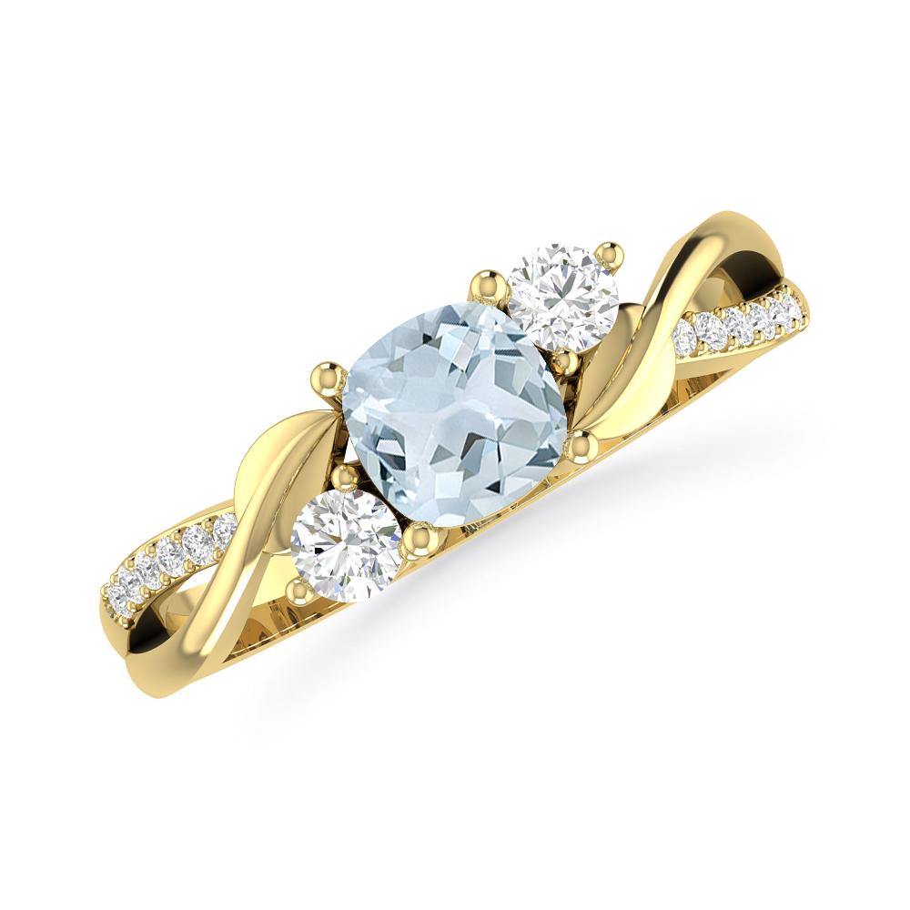 Yellow Gold - Aquamarine