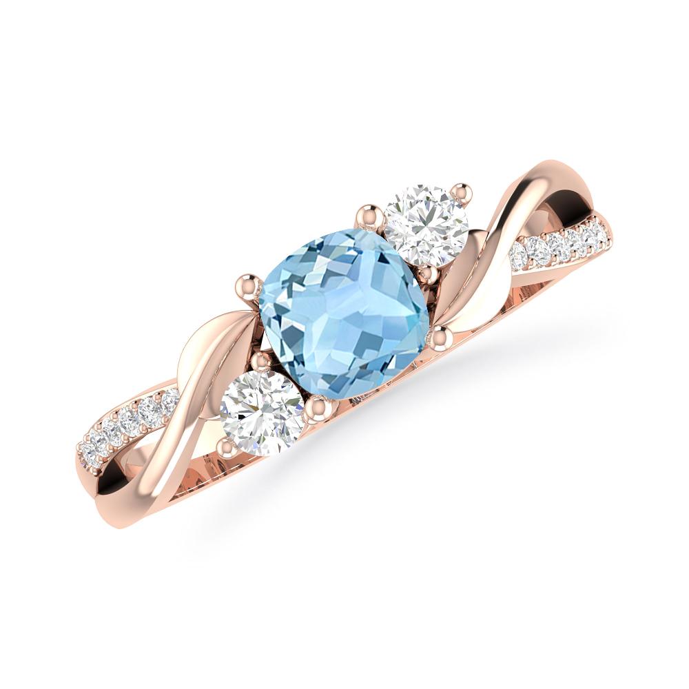 Rose Gold - Aquamarine