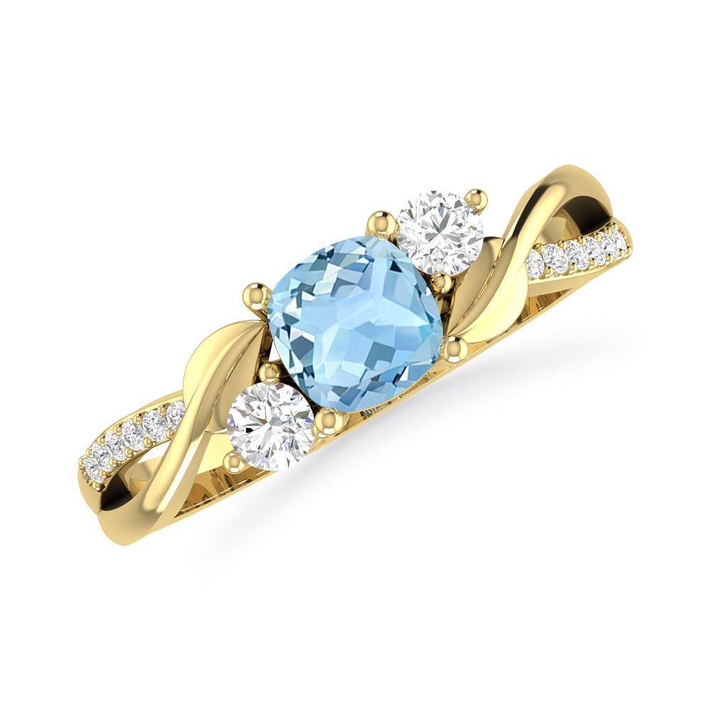 Yellow Gold - Aquamarine