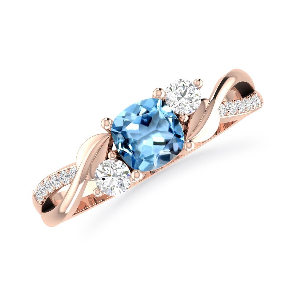 Rose Gold - Aquamarine