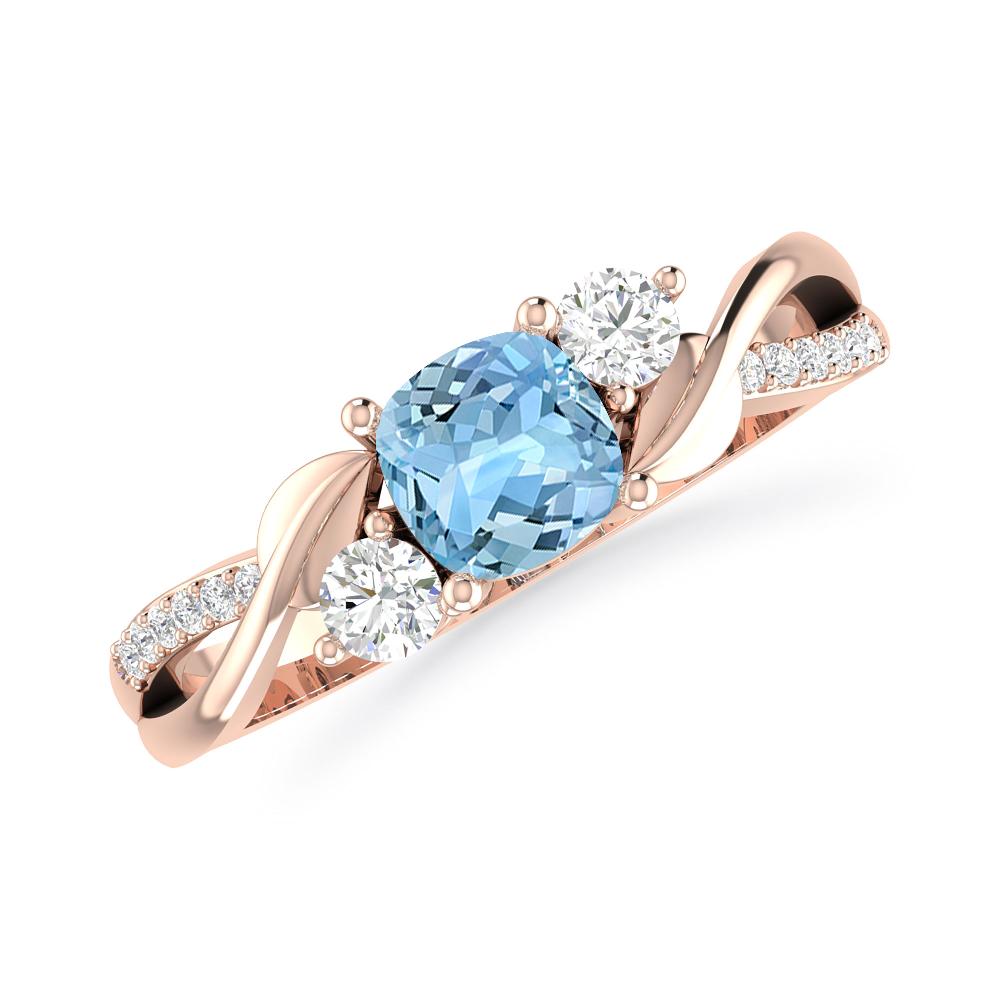 Rose Gold - Aquamarine