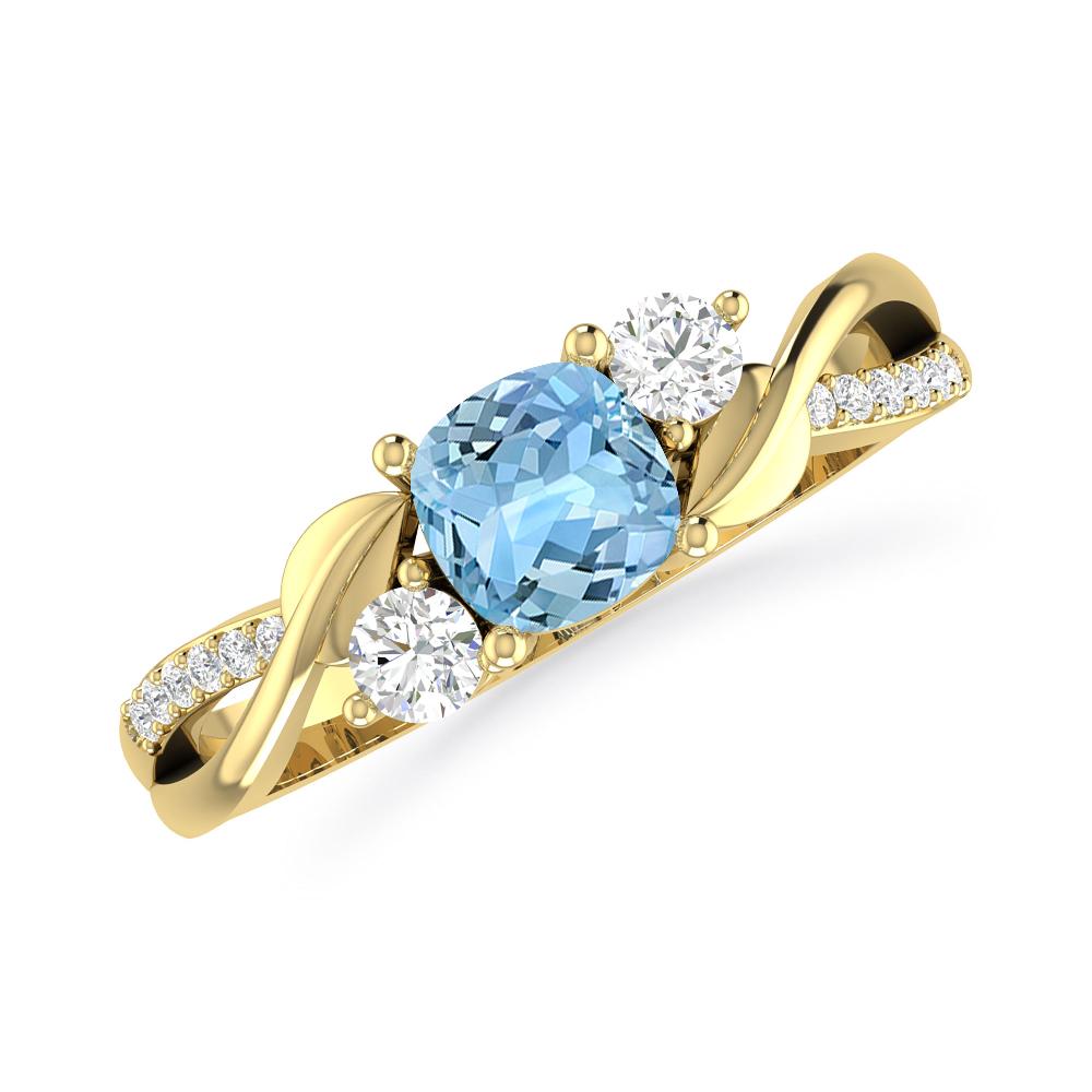 Yellow Gold - Aquamarine